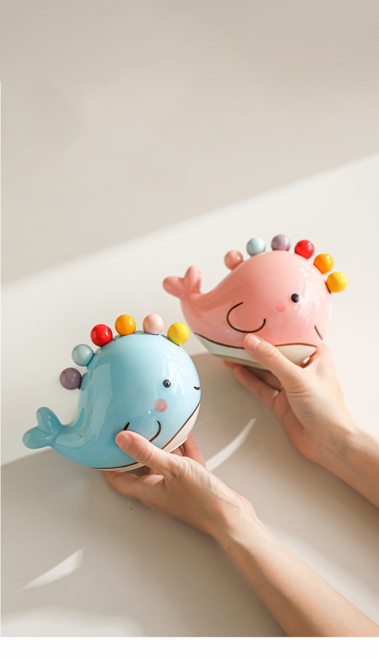 Cute Cartoon Whale Ceramic Fruit Fork Set - Home Kitchen Decoration