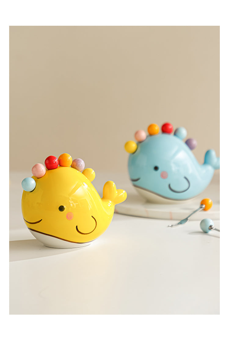 Cute Cartoon Whale Ceramic Fruit Fork Set - Home Kitchen Decoration