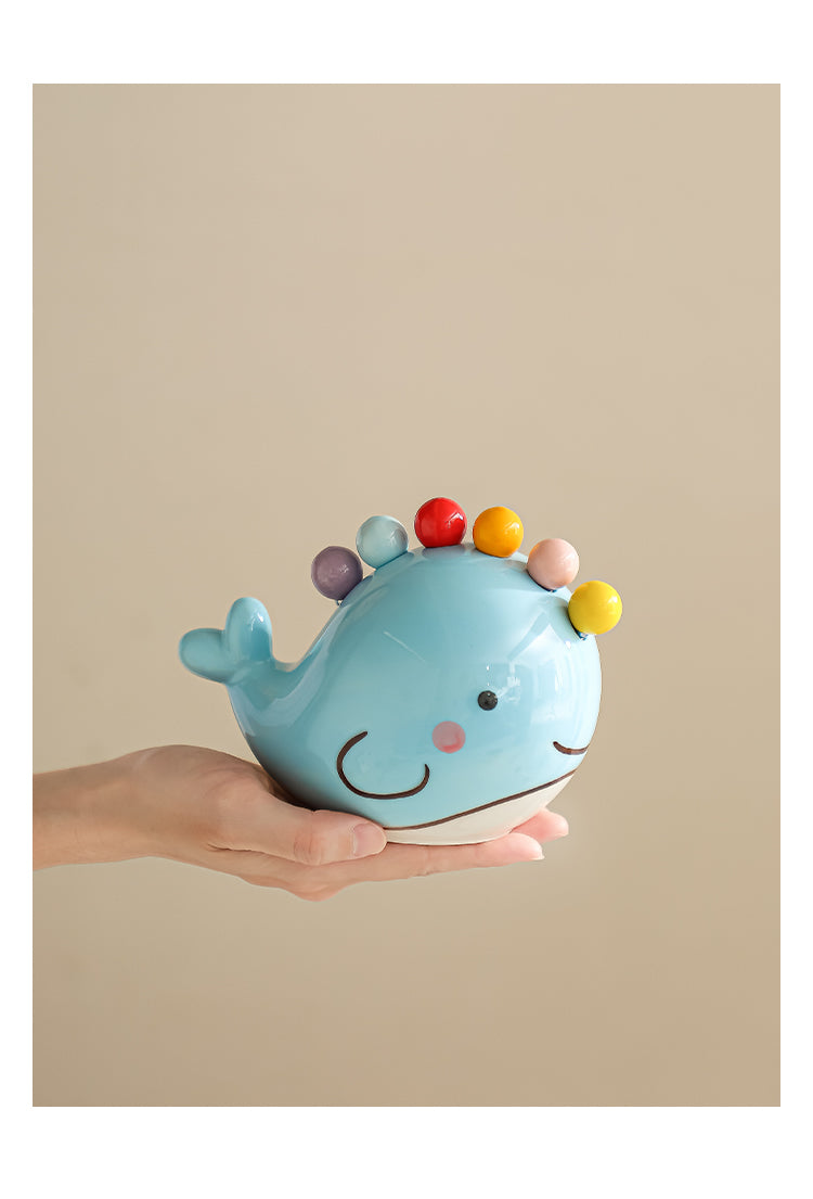 Cute Cartoon Whale Ceramic Fruit Fork Set - Home Kitchen Decoration