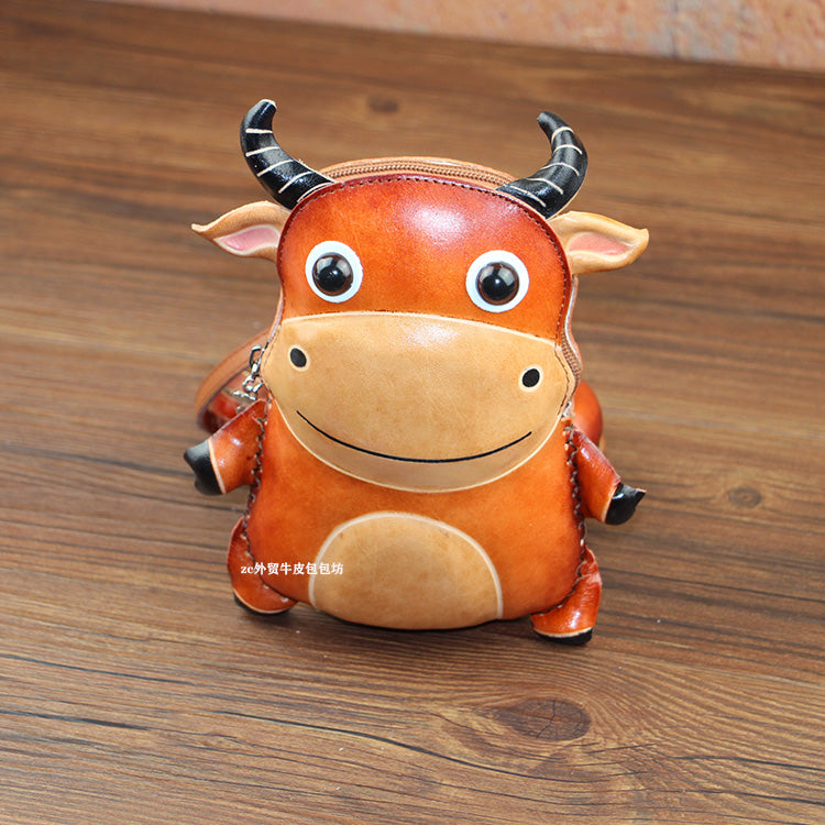 Cute Leather Cow-Shaped Crossbody Bag - Stylish and Functional Mini Purse