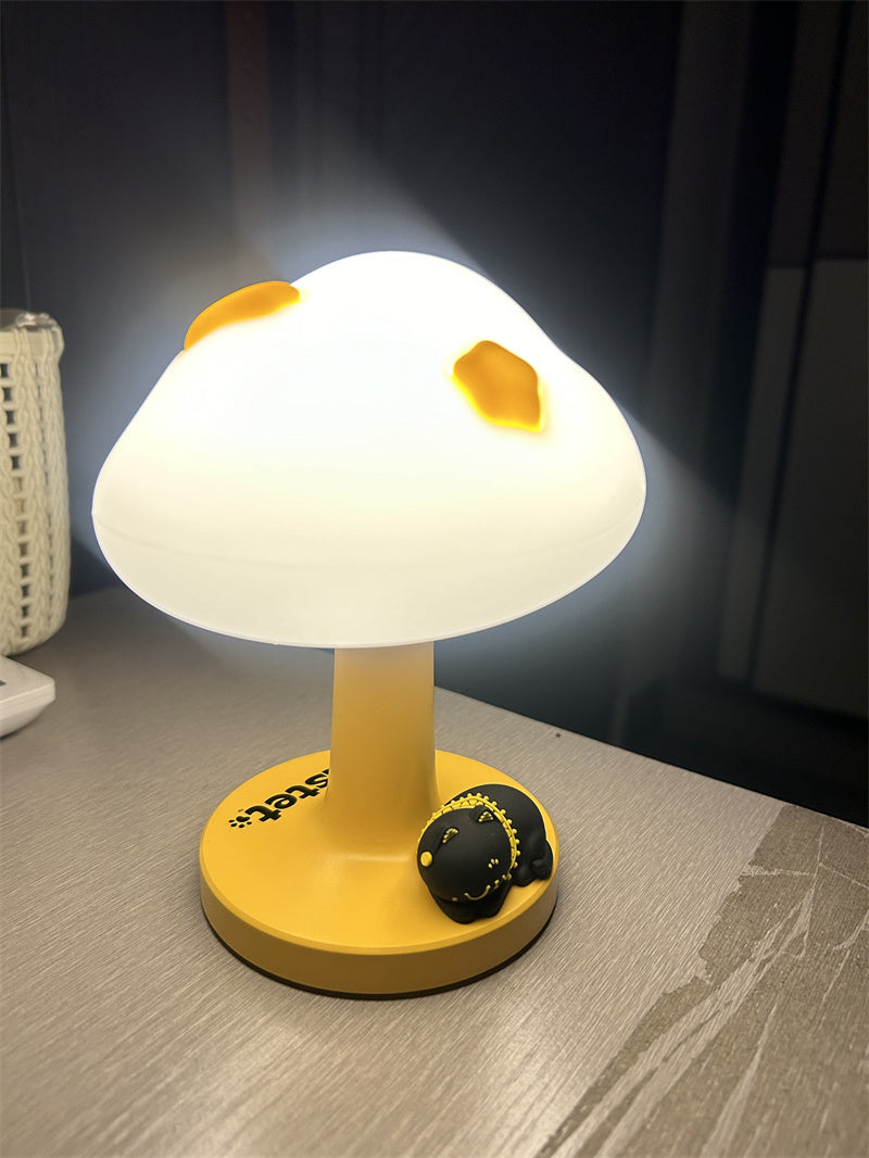 Cute Mushroom Night Light with Sleeping Cat,Creative Gift