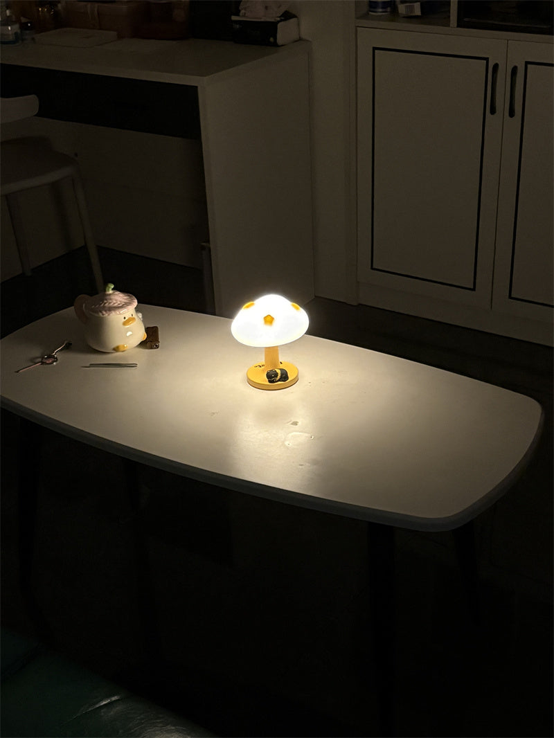 Cute Mushroom Night Light with Sleeping Cat,Creative Gift