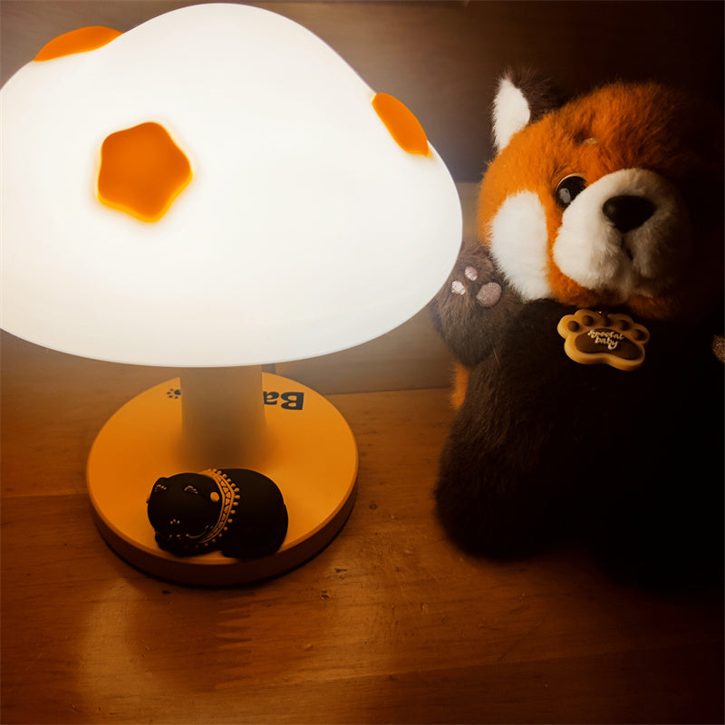 Cute Mushroom Night Light with Sleeping Cat,Creative Gift