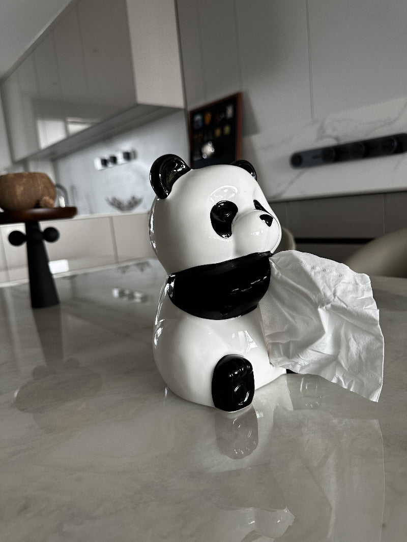 Cute Panda Ceramic Tissue Box, Home Decoration Ideas