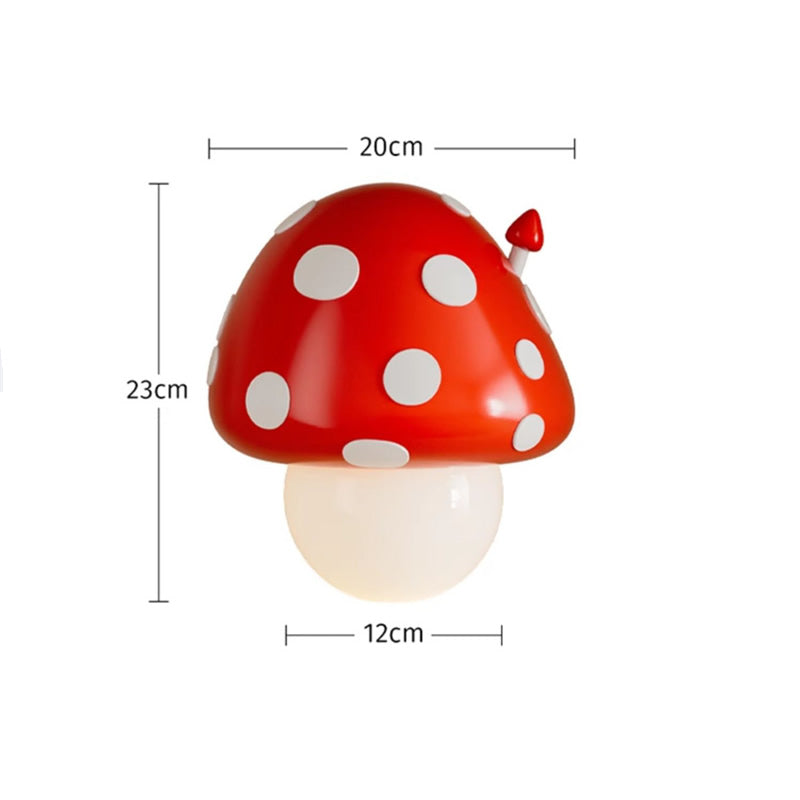 Cute Red Mushroom Table Lamp - Adjustable Decor Light for Bedrooms & Kids Rooms
