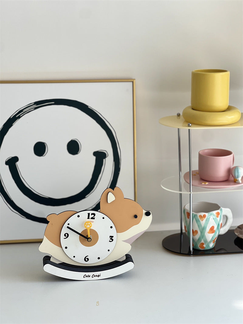 Cute Rocking Puppy Table Clock, Children'S House Decoration, Christmas Gift