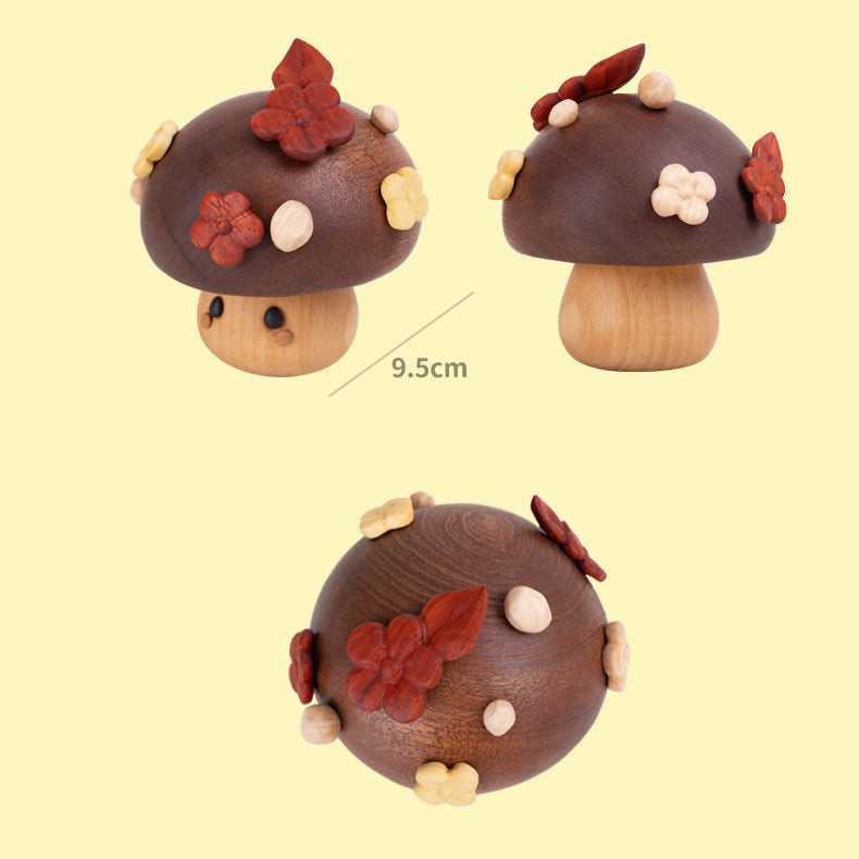 Cute Wooden Mushroom Music Box, Birthday Valentine Christmas Gift for Girls, Desk Home Decor