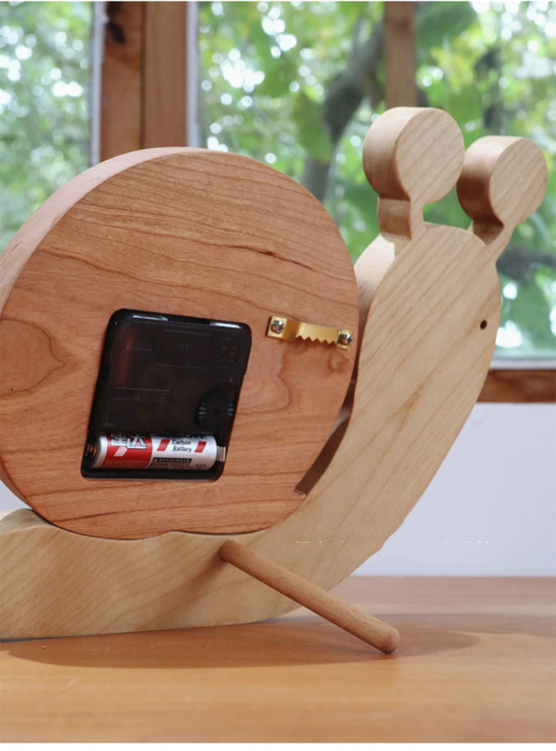 Cute wooden snail silent desk clock, wall clock, home decoration ideas