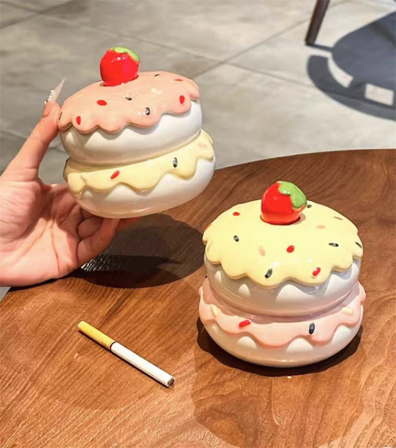 Delicious Cake Ceramic Ashtray & Desk Organizer,Home Office Decoration
