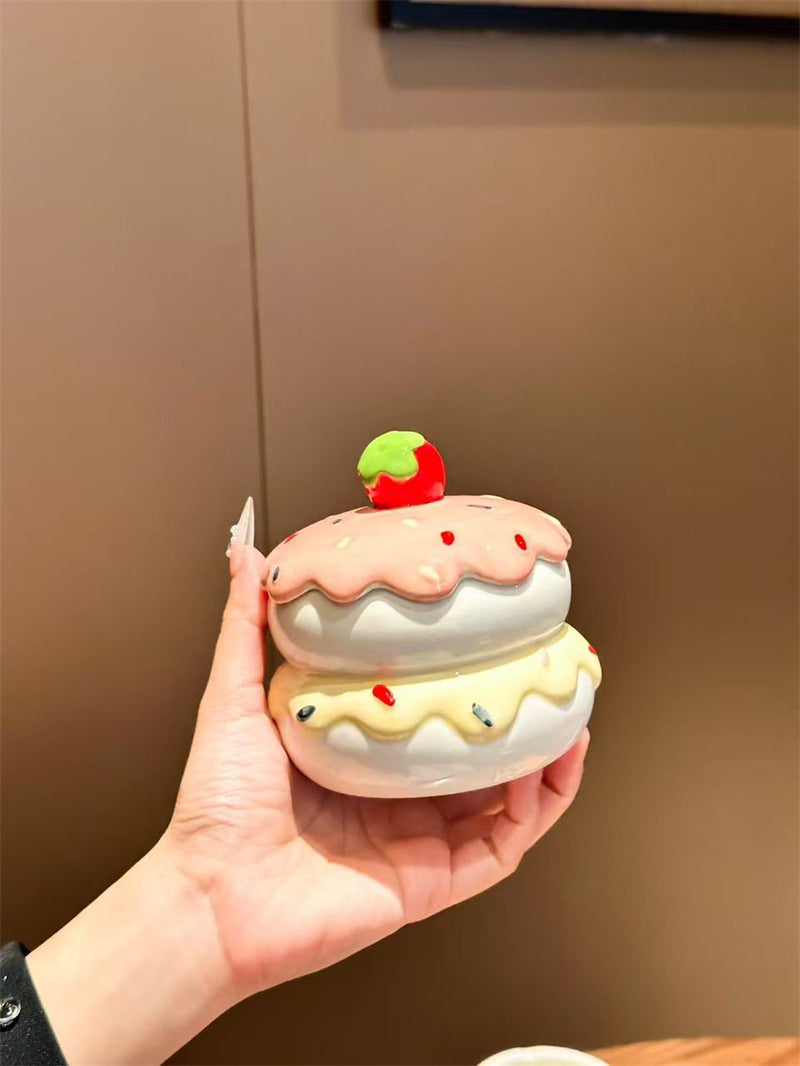 Delicious Cake Ceramic Ashtray & Desk Organizer,Home Office Decoration