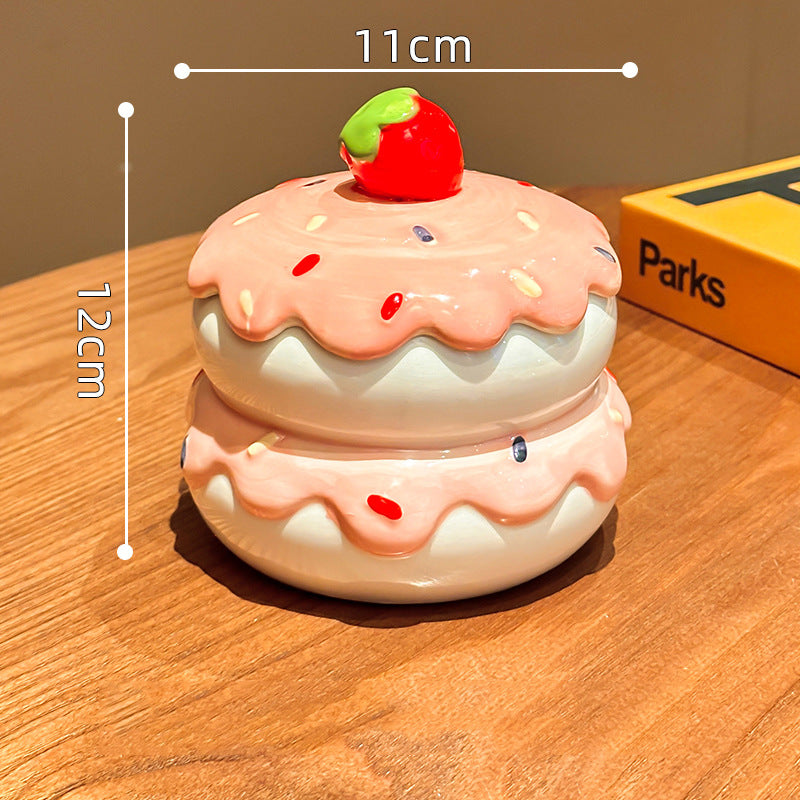 Delicious Cake Ceramic Ashtray & Desk Organizer,Home Office Decoration