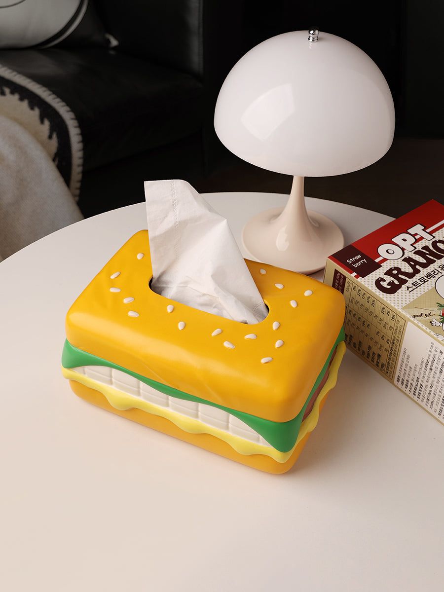 Delicious Hamburger Tissue Box, Alternative Art Decoration