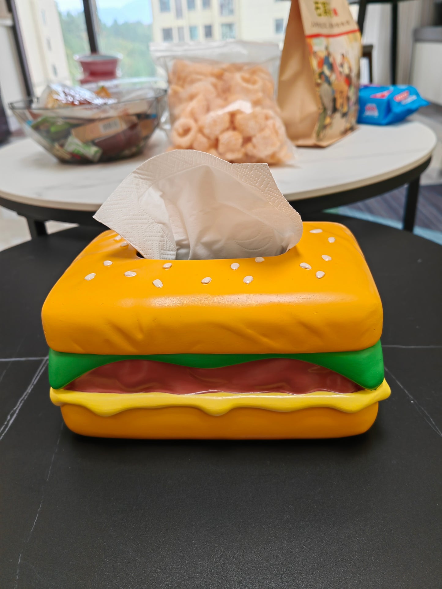 Delicious Hamburger Tissue Box, Alternative Art Decoration