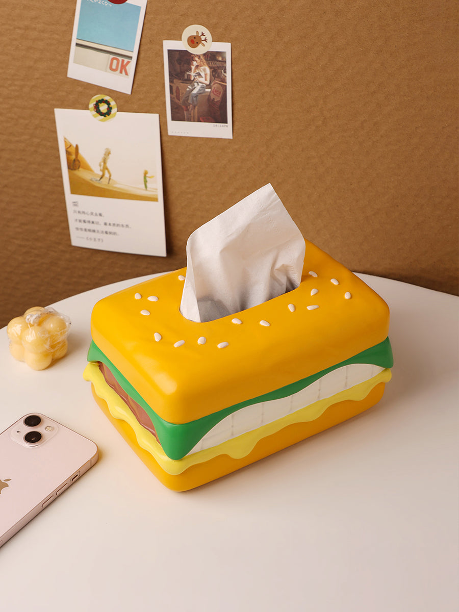 Delicious Hamburger Tissue Box, Alternative Art Decoration