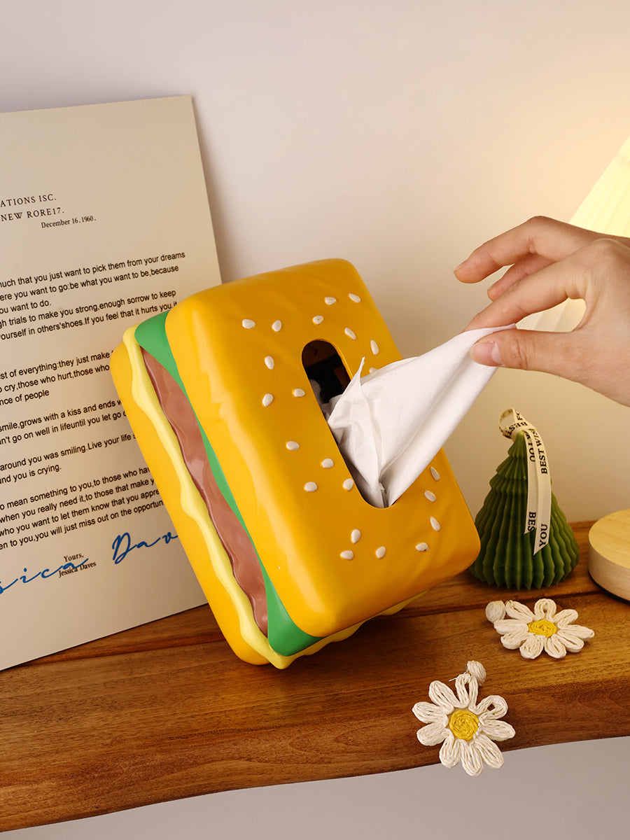 Delicious Hamburger Tissue Box, Alternative Art Decoration