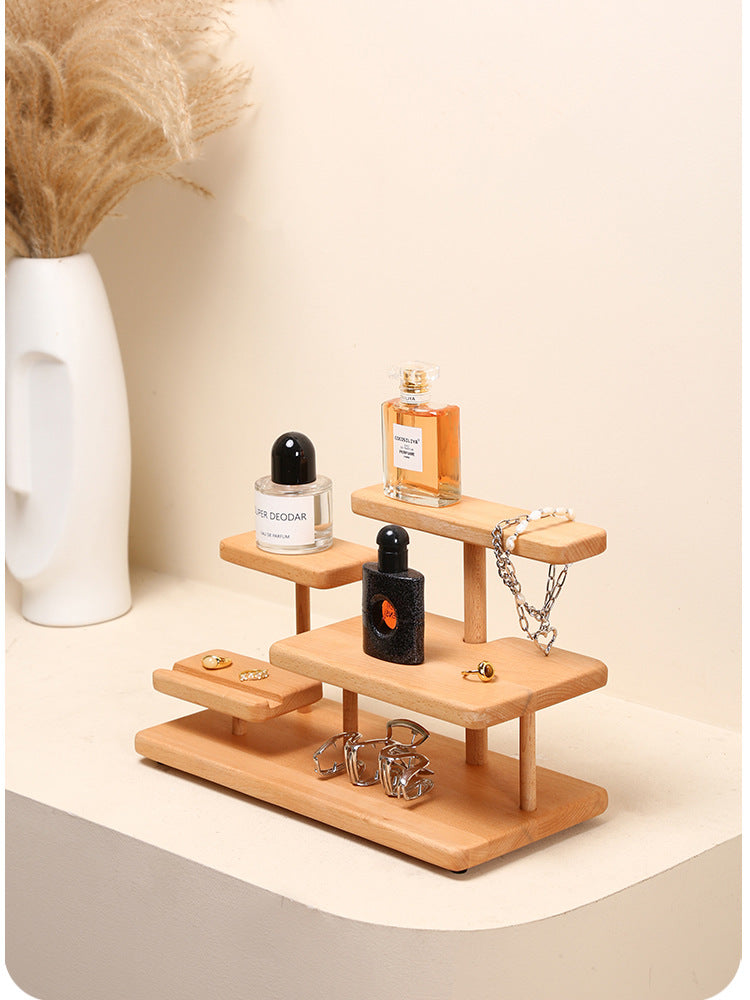 Desktop Organize Wooden Storage Rack, Phone Stand, Jewelry Holder
