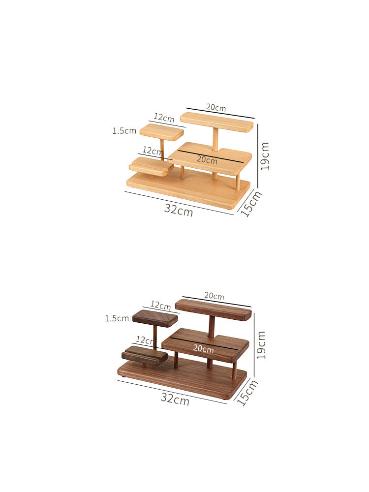 Desktop Organize Wooden Storage Rack, Phone Stand, Jewelry Holder