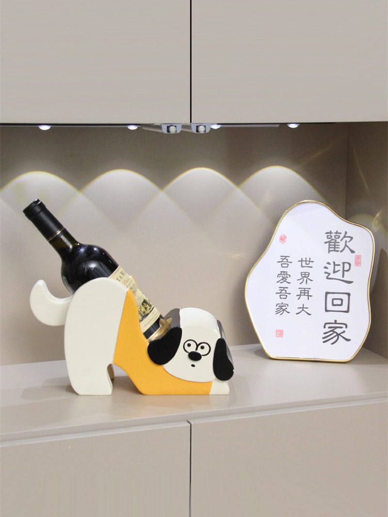 Dog Wine Bottle Holder - Cute Animal-Shaped Kitchen & Bar Decor for Wine Lovers