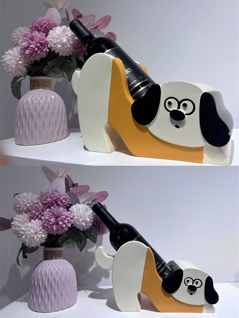 Dog Wine Bottle Holder - Cute Animal-Shaped Kitchen & Bar Decor for Wine Lovers
