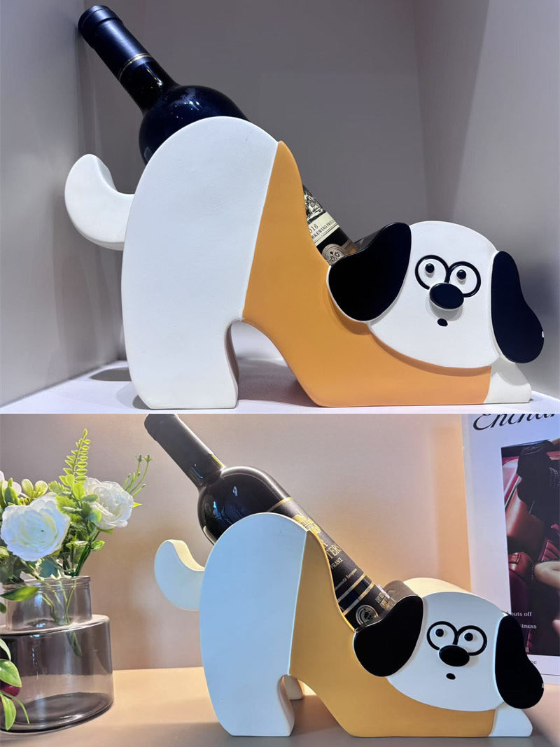 Dog Wine Bottle Holder - Cute Animal-Shaped Kitchen & Bar Decor for Wine Lovers