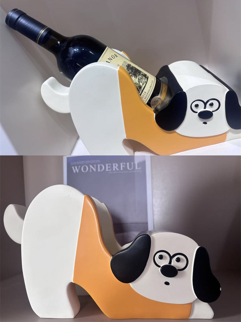 Dog Wine Bottle Holder - Cute Animal-Shaped Kitchen & Bar Decor for Wine Lovers