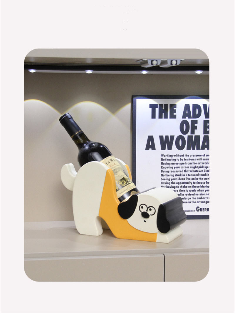 Dog Wine Bottle Holder - Cute Animal-Shaped Kitchen & Bar Decor for Wine Lovers