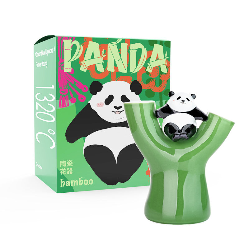 Elegant Ceramic Panda Vase: A Touch of Nature and Charm for Your Home