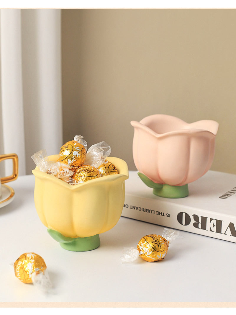 Elegant Tulip Jewelry Storage Box- Desktop Small Flower Organizer
