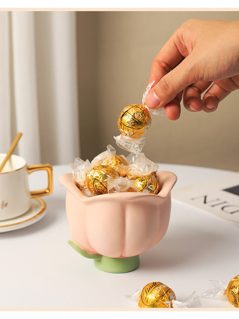 Elegant Tulip Jewelry Storage Box- Desktop Small Flower Organizer