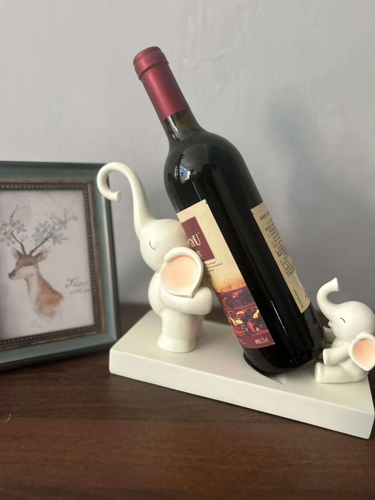 Elephant Wine Bottle Holder - Cute Elephant Family Kitchen & Bar Decor