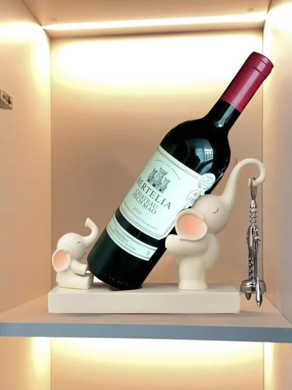 Elephant Wine Bottle Holder - Cute Elephant Family Kitchen & Bar Decor