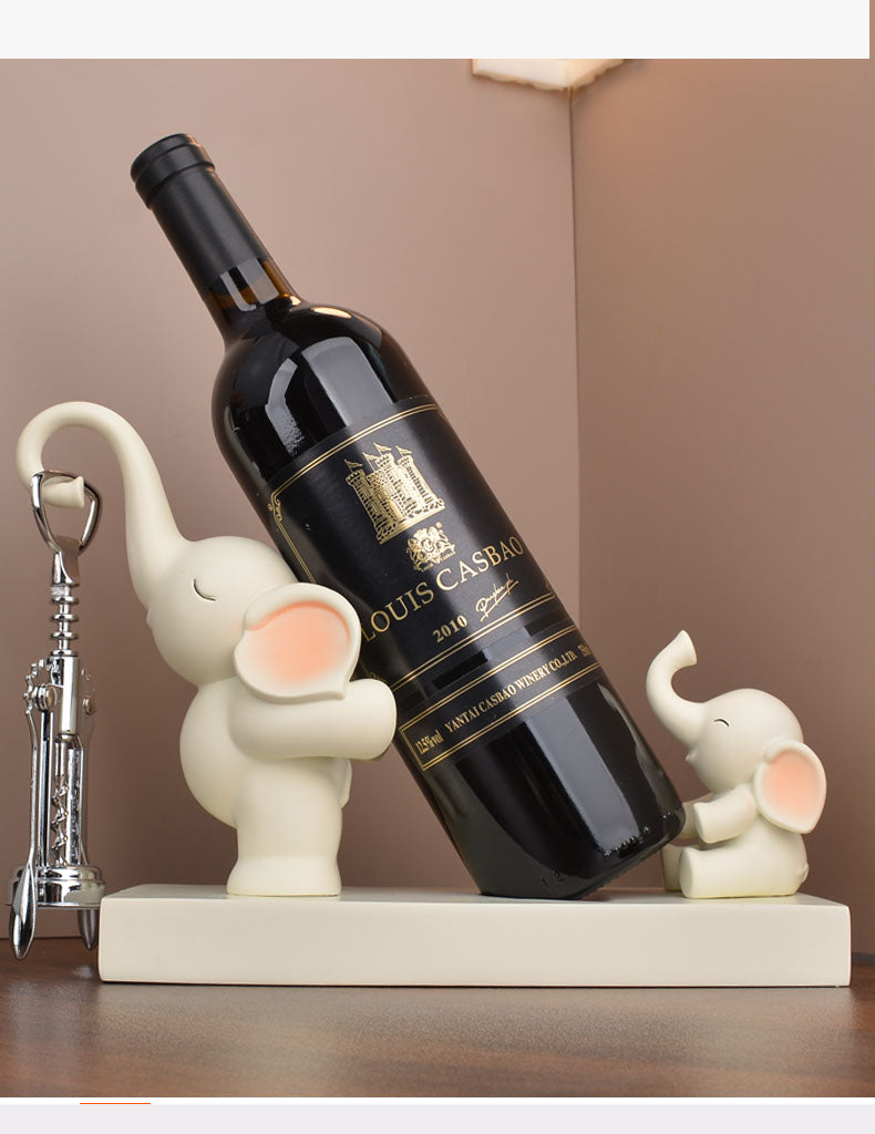 Elephant Wine Bottle Holder - Cute Elephant Family Kitchen & Bar Decor