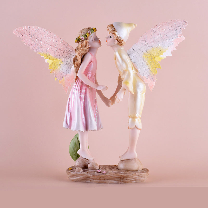 Enchanted Forest Sprite Desk Sculpture - Whimsical Woodland Fairy Decor for Office & Home
