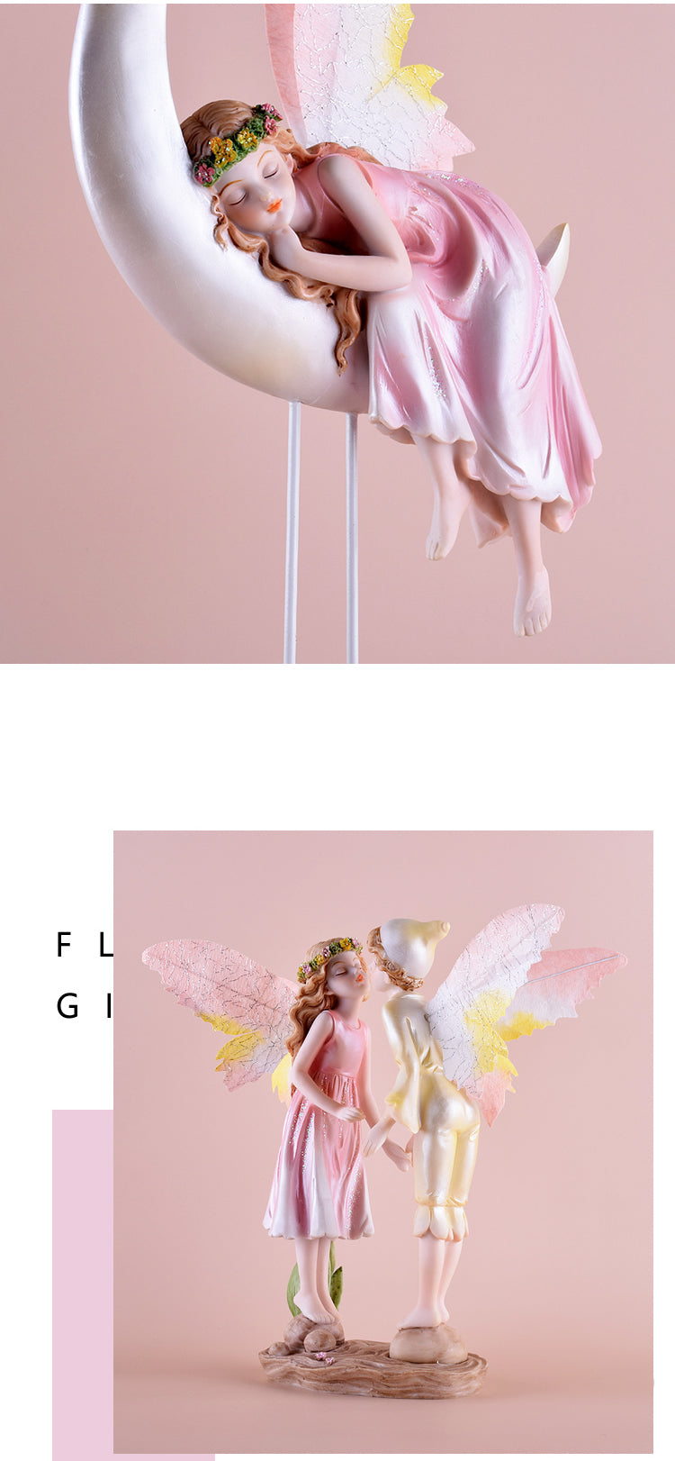 Enchanted Forest Sprite Desk Sculpture - Whimsical Woodland Fairy Decor for Office & Home