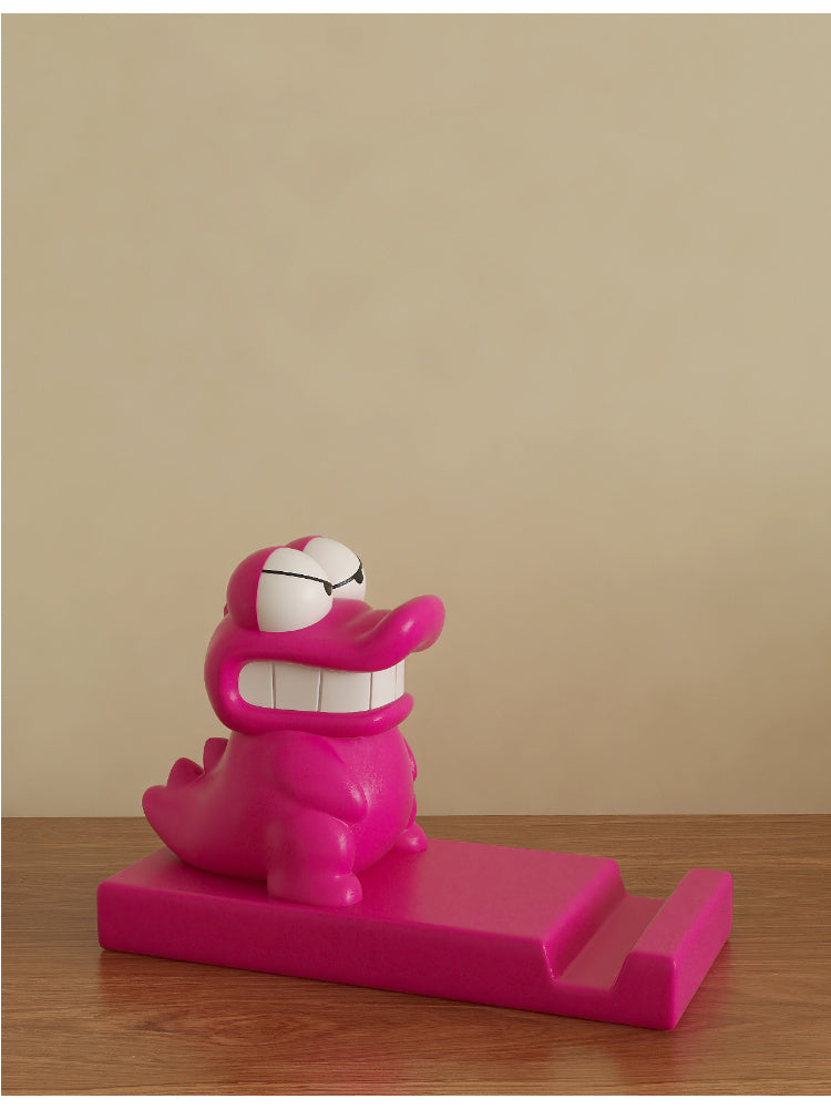 Evil Little Crocodile Phone Stand - Cute Desktop Holder, Kawaii Decor