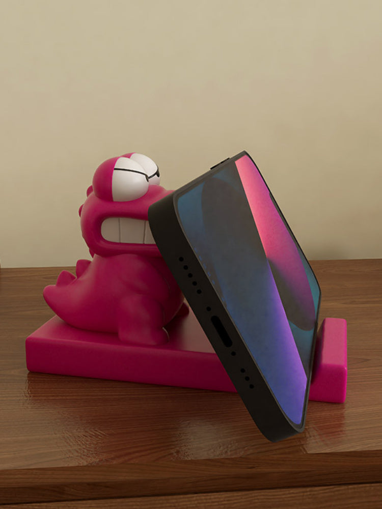 Evil Little Crocodile Phone Stand - Cute Desktop Holder, Kawaii Decor