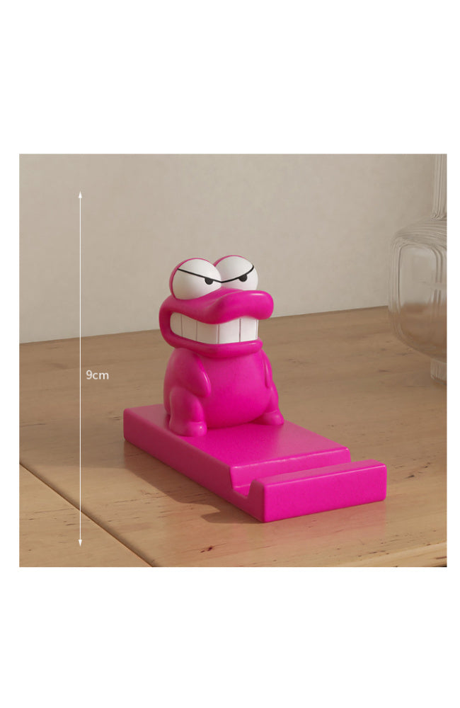 Evil Little Crocodile Phone Stand - Cute Desktop Holder, Kawaii Decor