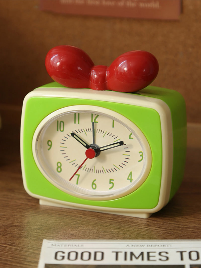 Exquisite bow desktop alarm clock, desktop decoration gift