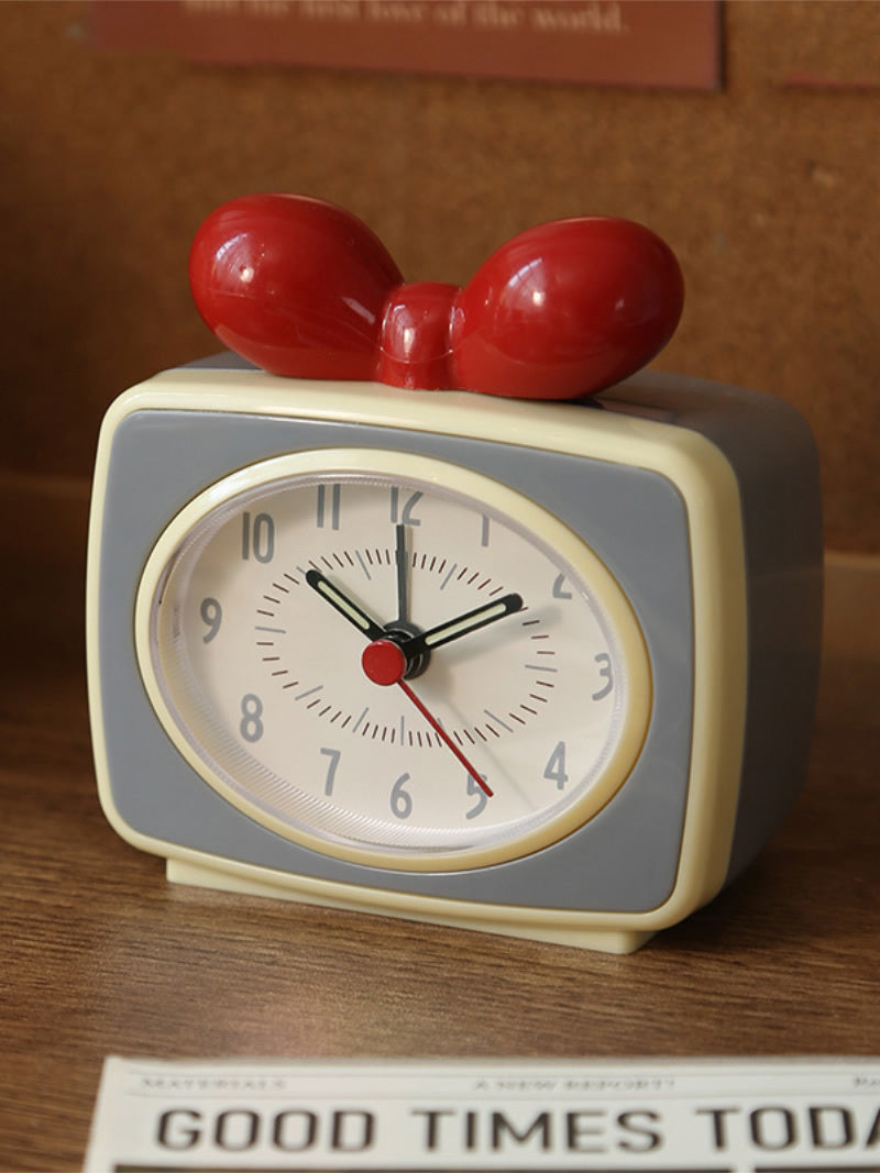 Exquisite bow desktop alarm clock, desktop decoration gift