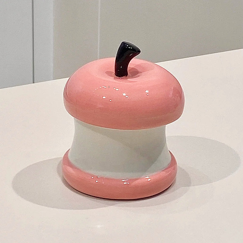 Exquisite ceramic apple desktop organizer ashtray, toothpick box