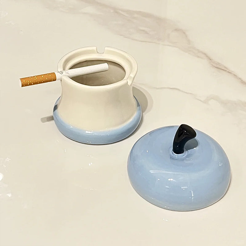 Exquisite ceramic apple desktop organizer ashtray, toothpick box