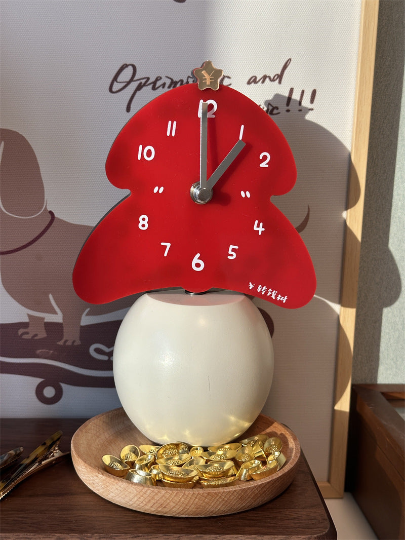 Exquisite Christmas Tree Table Clock, Fashionable Artistic Ornaments