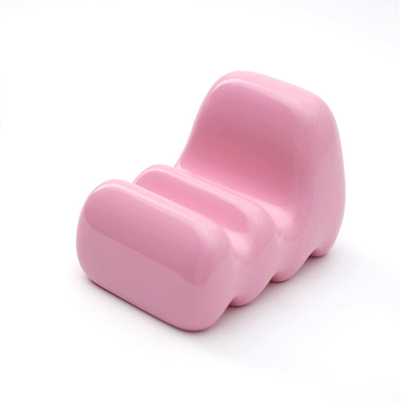 Exquisite Macaron-Colored Sofa-Shaped Cell Phone Stand, Artistic Desktop Decoration