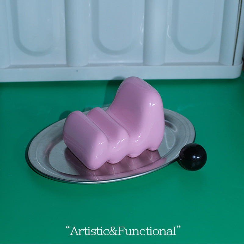 Exquisite Macaron-Colored Sofa-Shaped Cell Phone Stand, Artistic Desktop Decoration