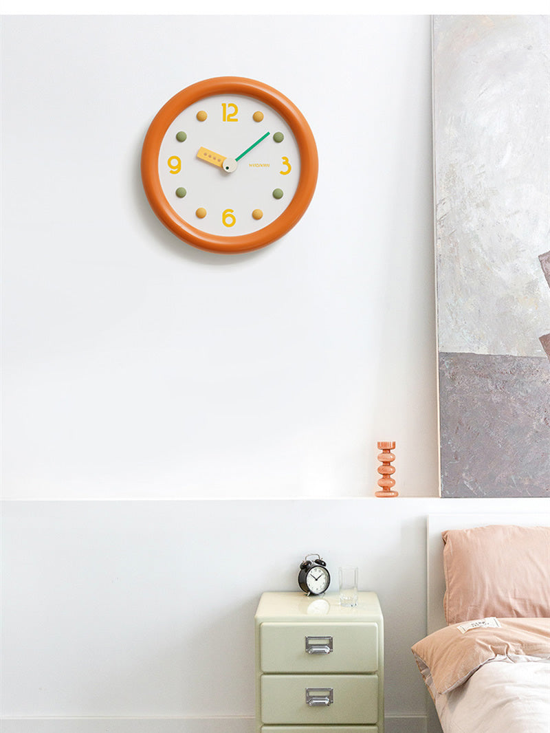Exquisite Round Macaron Color Wall Clock, Home Art Decoration
