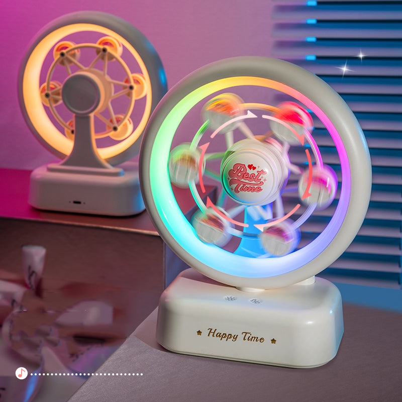 Ferris Wheel Bluetooth Speaker - 360° Rotating LED Mood Light,Beautiful Gifts