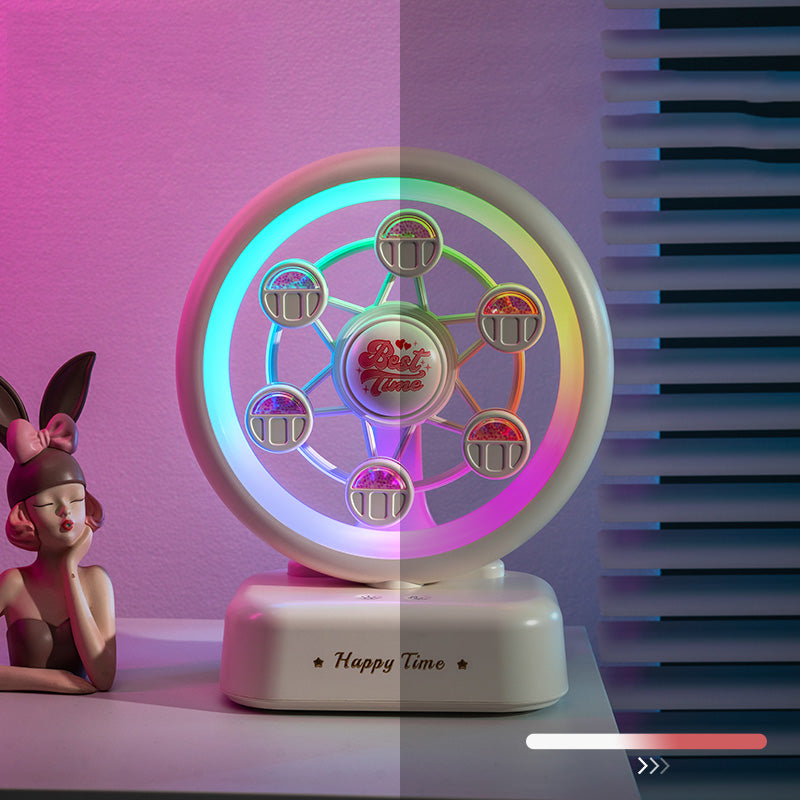 Ferris Wheel Bluetooth Speaker - 360° Rotating LED Mood Light,Beautiful Gifts