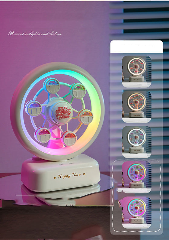 Ferris Wheel Bluetooth Speaker - 360° Rotating LED Mood Light,Beautiful Gifts