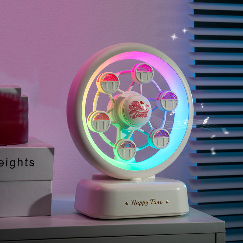Ferris Wheel Bluetooth Speaker - 360° Rotating LED Mood Light,Beautiful Gifts