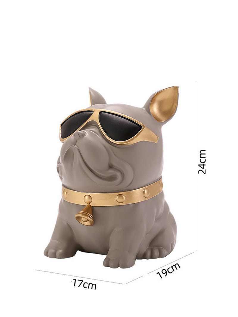 French Bulldog Resin Tissue Box Holder - Modern Home & Office Accent